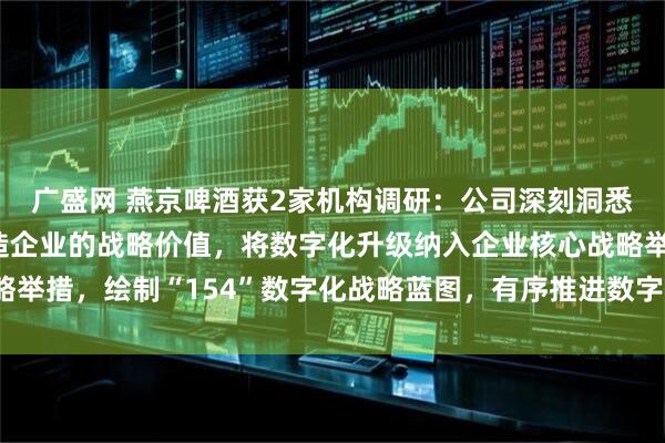 广盛网 燕京啤酒获2家机构调研：公司深刻洞悉数智化转型对传统制造企业的战略价值，将数字化升级纳入企业核心战略举措，绘制“154”数字化战略蓝图，有序推进数字化建设（附调研问答）